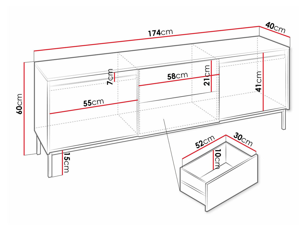 TV-állvány Szafka RTV 2K2SZ OZMI, Szín: Kasmír