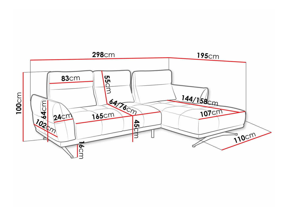 Sarokkanapé Narożnik GIOVANNI Z LCH, Szín: Sorella 34, Változatok: Balos