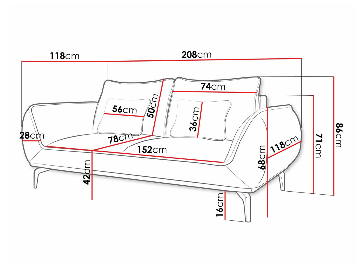 Kanapé Sofka 2 CAVO (Agessi 2), Szín: Aragon 80