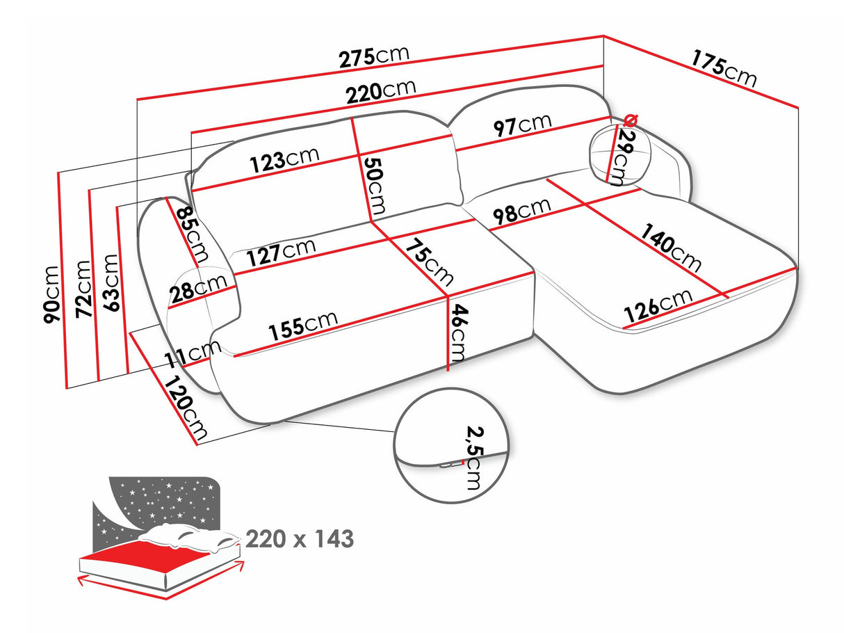 Sarokkanapé Narożnik MAYO Now Or Never 03, Változatok: Jobbos