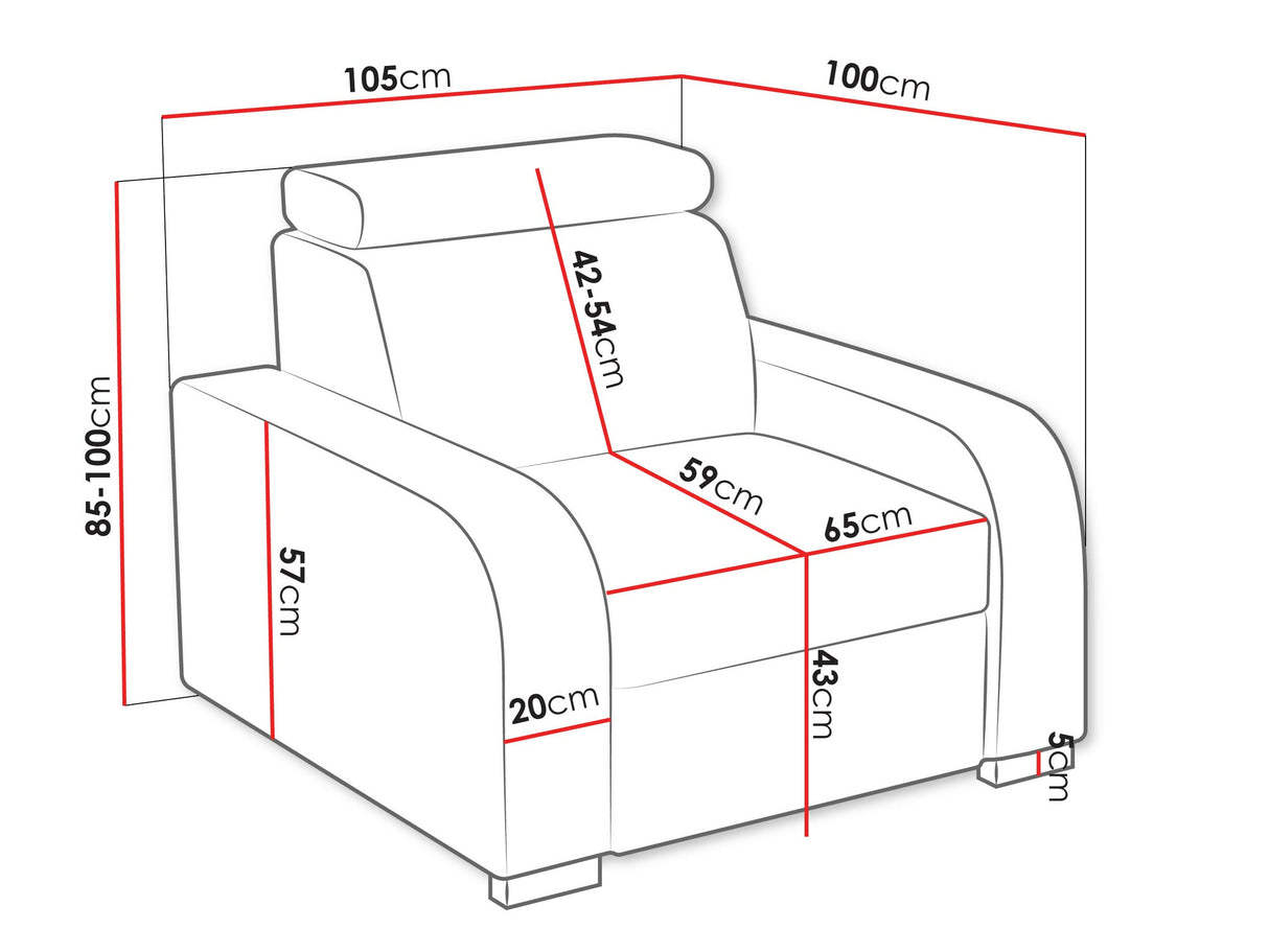 Fotel Oslo 1 (Losar), Szín: Crown 11