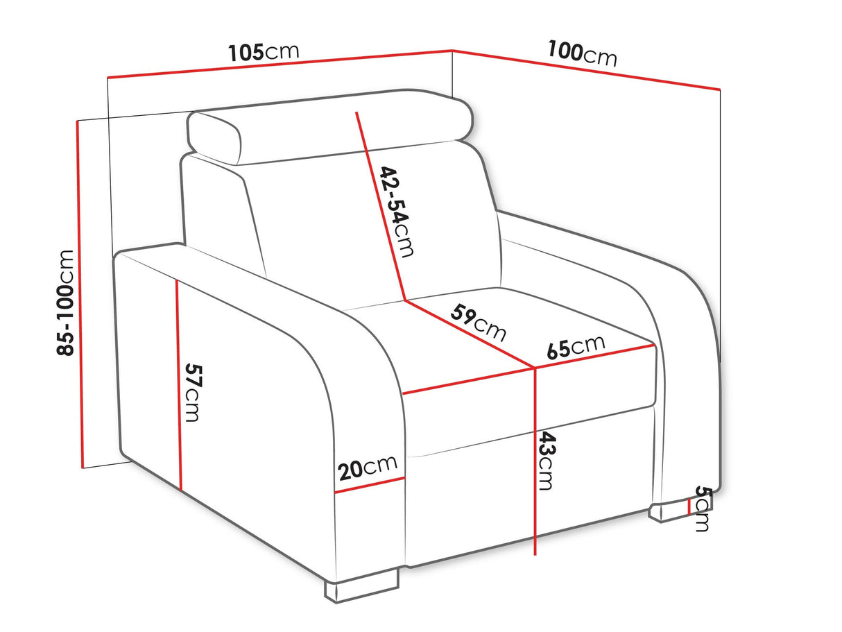Fotel Oslo 1 (Losar), Szín: Crown 18