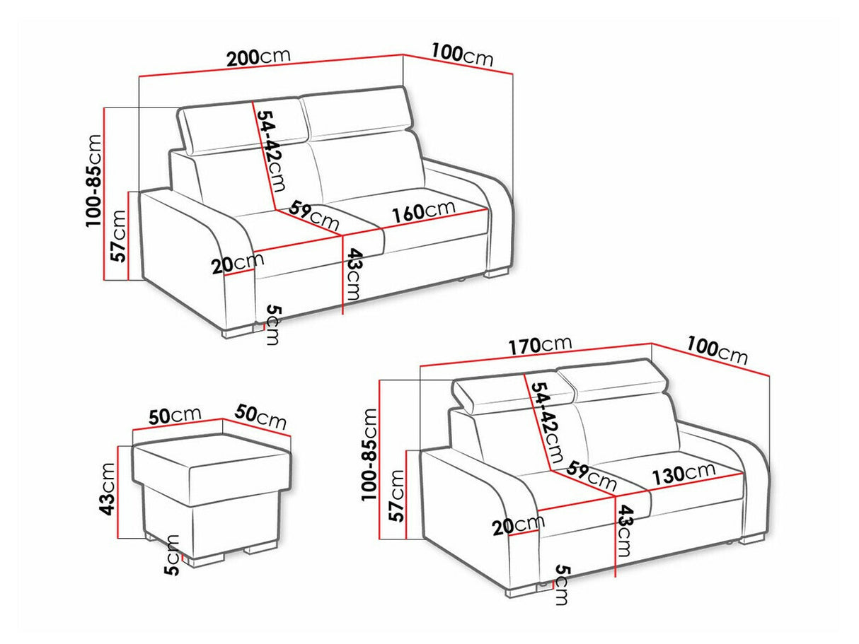 Kárpitozott bútorok Oslo 3+2+PUFA (Losar), Szín: Crown 4