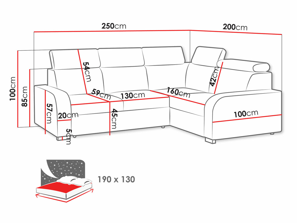 Sarokkanapé Narożnik OSLO 2rR1, Szín: Crown 15