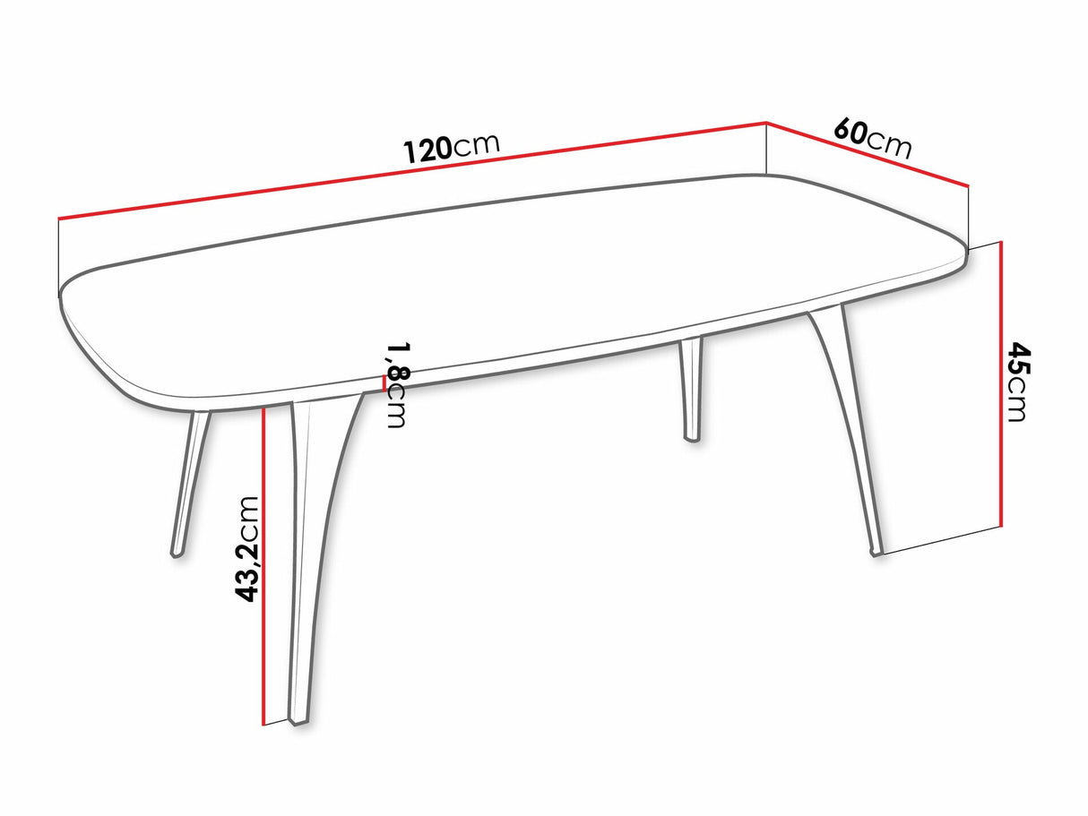 Dohányzóasztal Stolik kawowy FABIOLA, Szín: Fehér