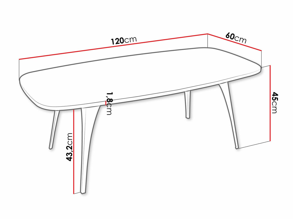 Dohányzóasztal Stolik kawowy FABIOLA, Szín: Fekete márvány