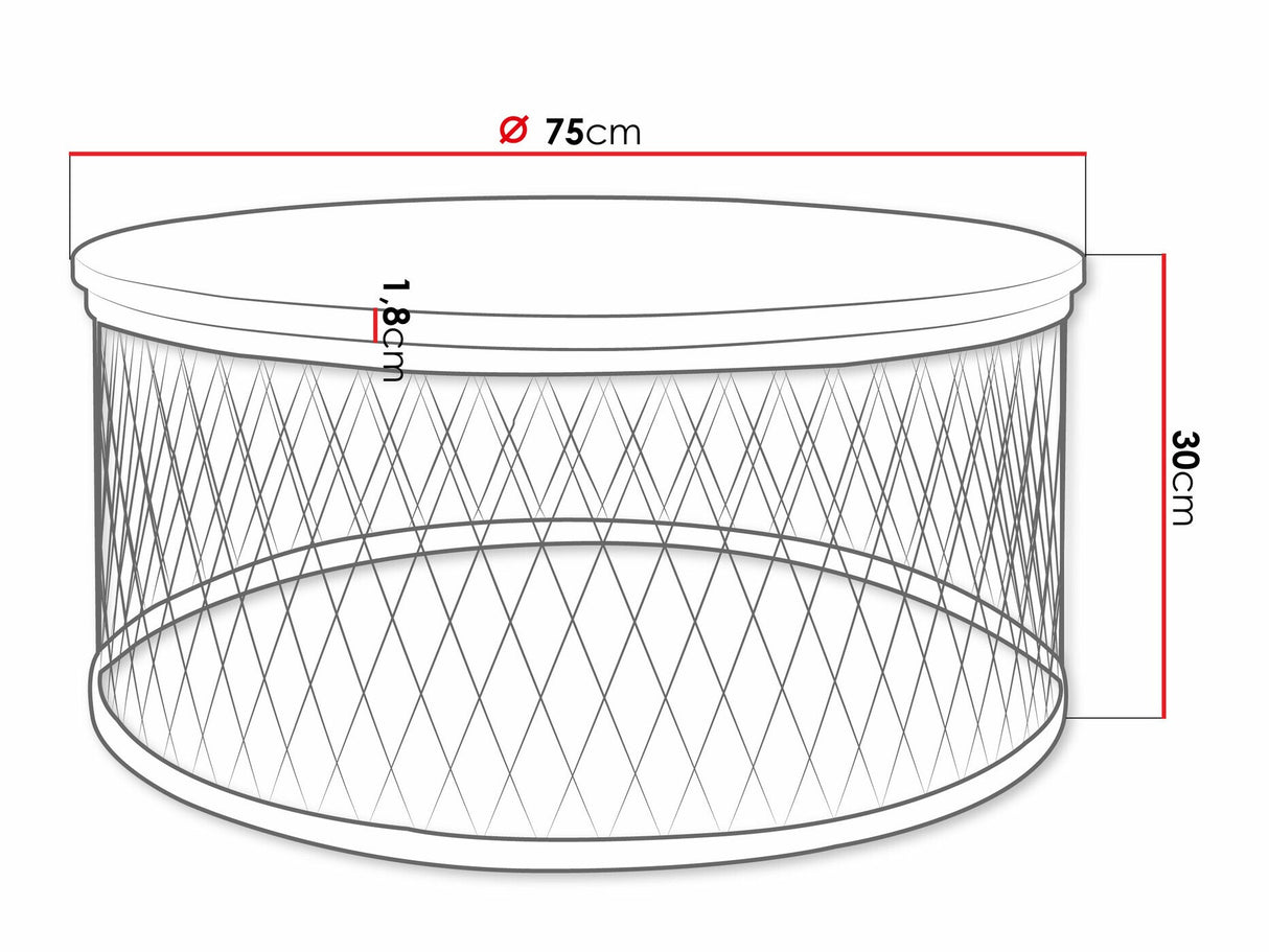 Dohányzóasztal Stolik kawowy MEOLTE (Fekete)