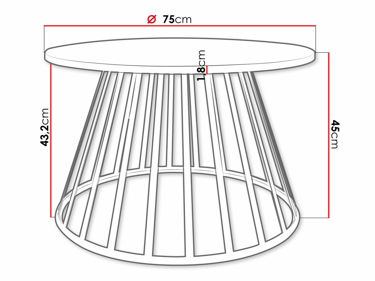 Dohányzóasztal Stolik kawowy MOKOD (Fekete márvány)