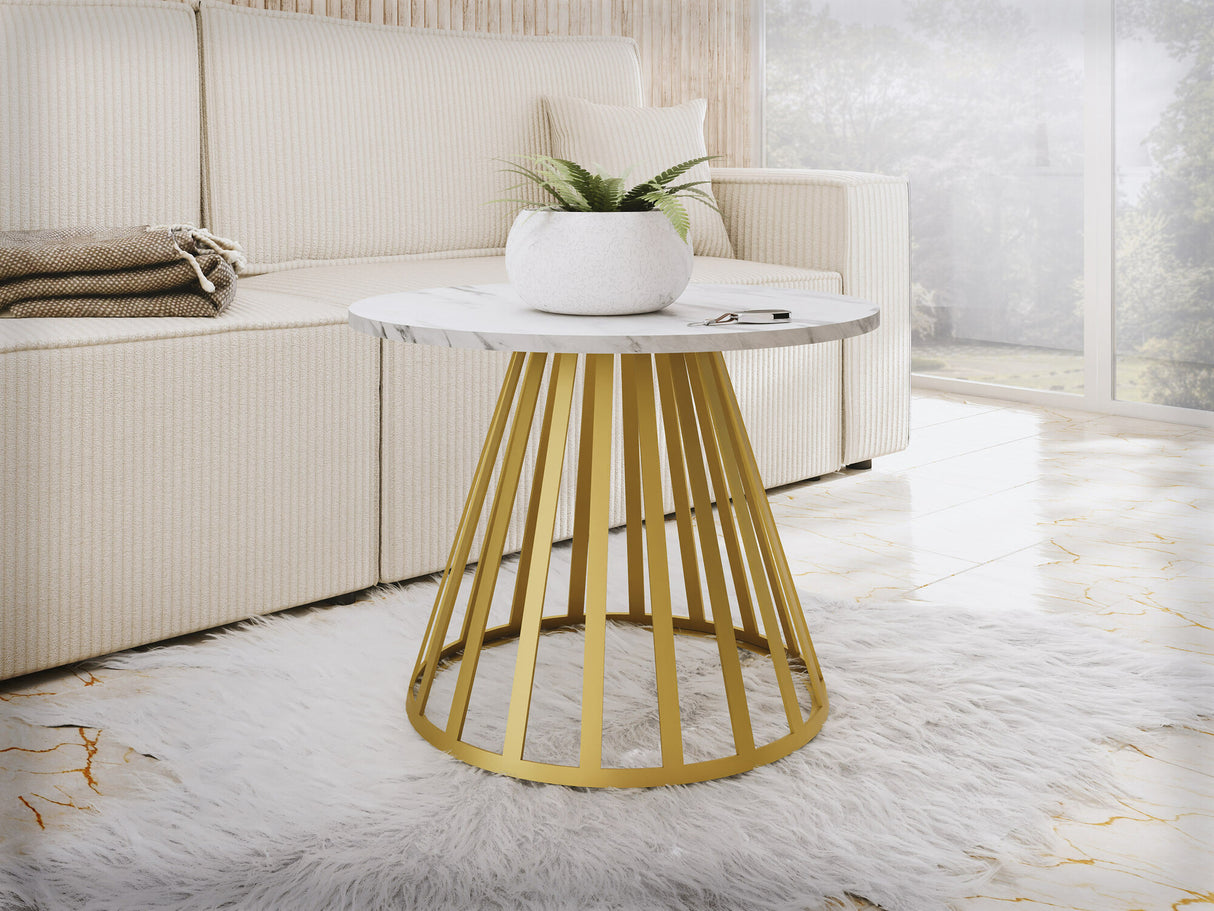 Dohányzóasztal Stolik kawowy MOKOD MINI (Fehér márvány)