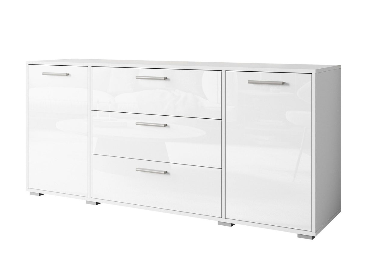 Komód Komoda BOGOTA, Szín: Fehér + Fényes fehér