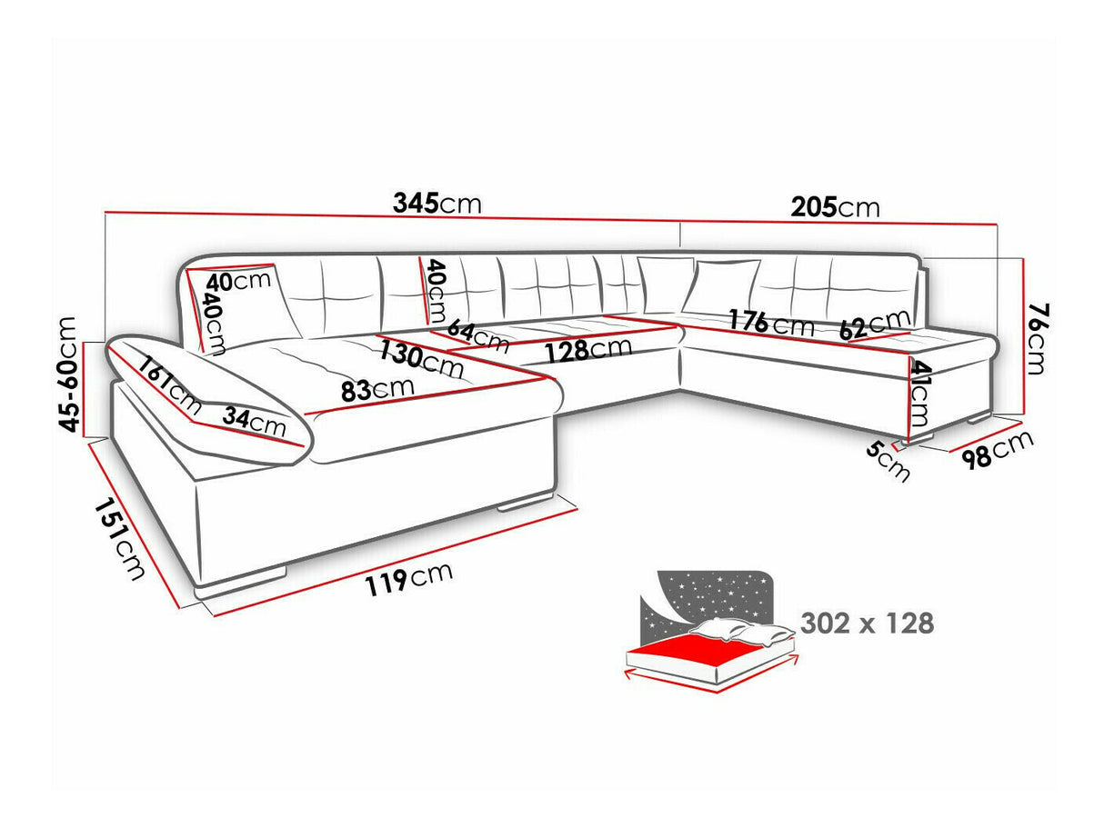 Sarokkanapé Bergen (Genero), Szín: Rico 12, Változatok: Balos