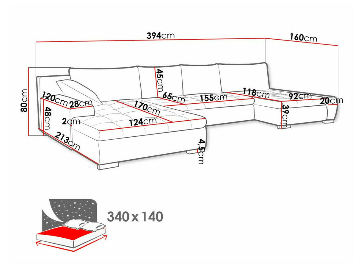 Sarokkanapé Caro (Caro), Szín: Rico 12