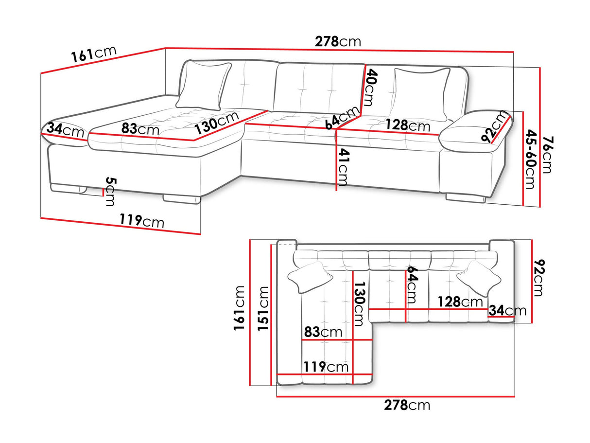 Sarokkanapé Montana (Premium), Szín: Flow 3, Változatok: Jobbos