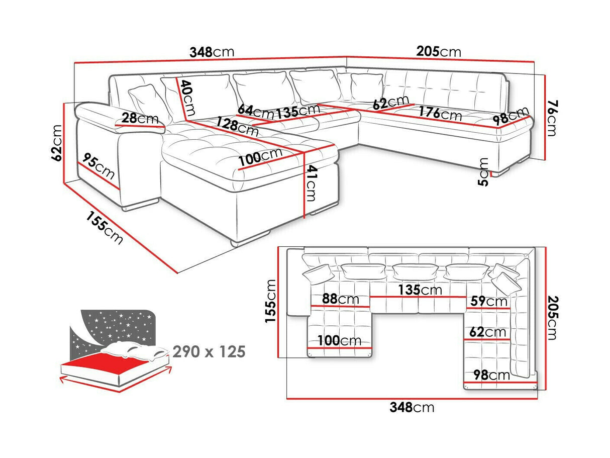 Sarokkanapé Niko Bis (Tony), Változatok: Balos, Szín: Rico 12