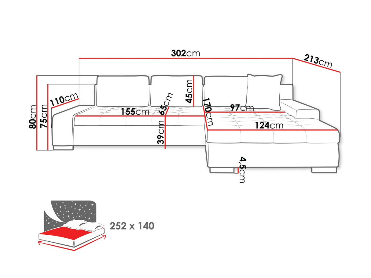 Sarokkanapé Orkan (Herkules), Szín: Rico 12