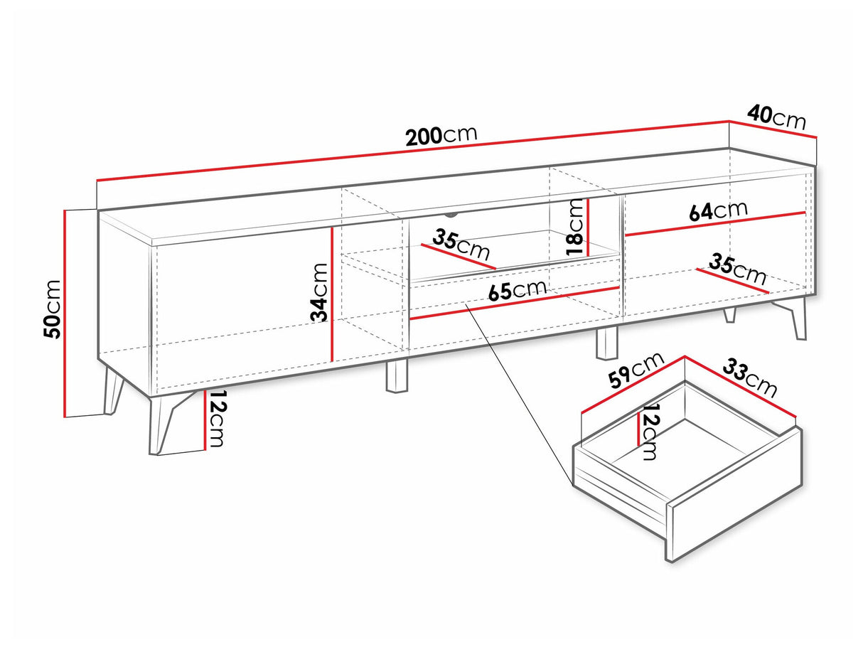 TV-állvány Szafka RTV 2D1S AURORA Beż/Beż połysk (Beige + Fényes beige)