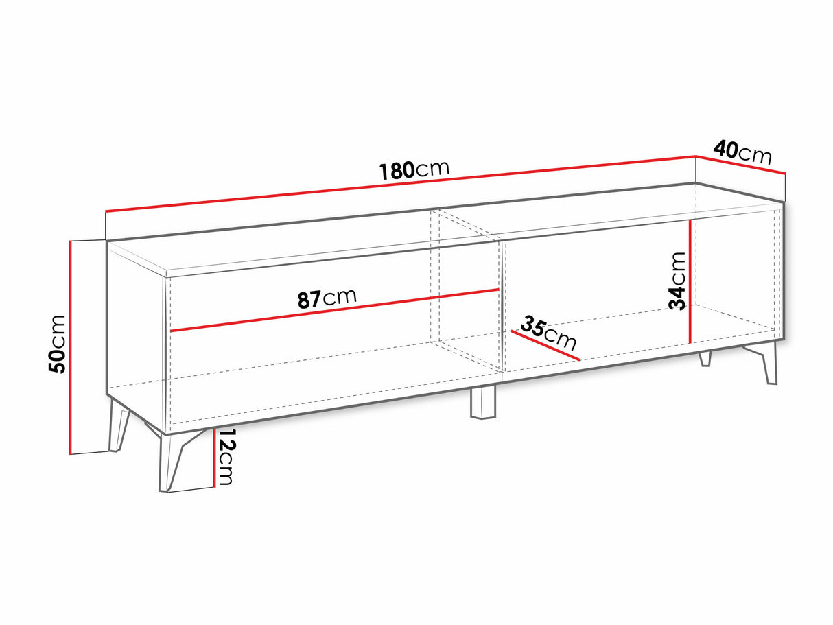 TV-állvány Szafka RTV 2D AURORA Biały/Biały połysk (Fehér + Fényes fehér)