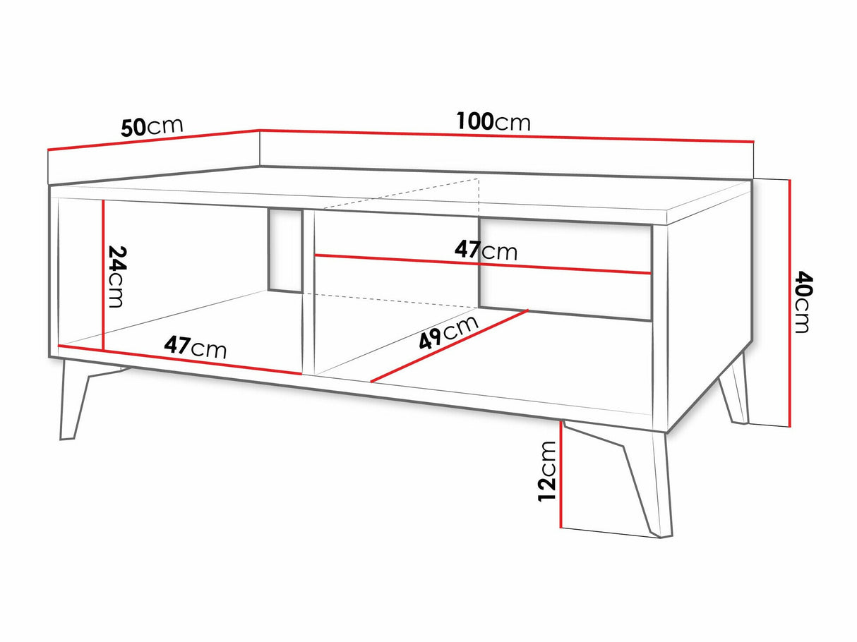 Dohányzóasztal Stolik kawowy AURORA Beż/Beż połysk (Beige)