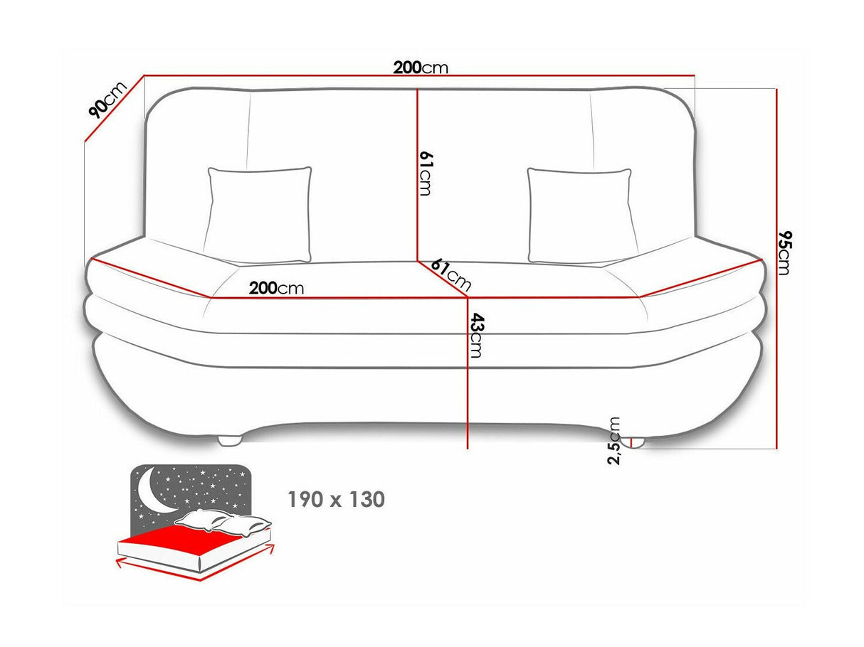 Kanapéágy Weronika (Lena) I, Szín: Rico 12
