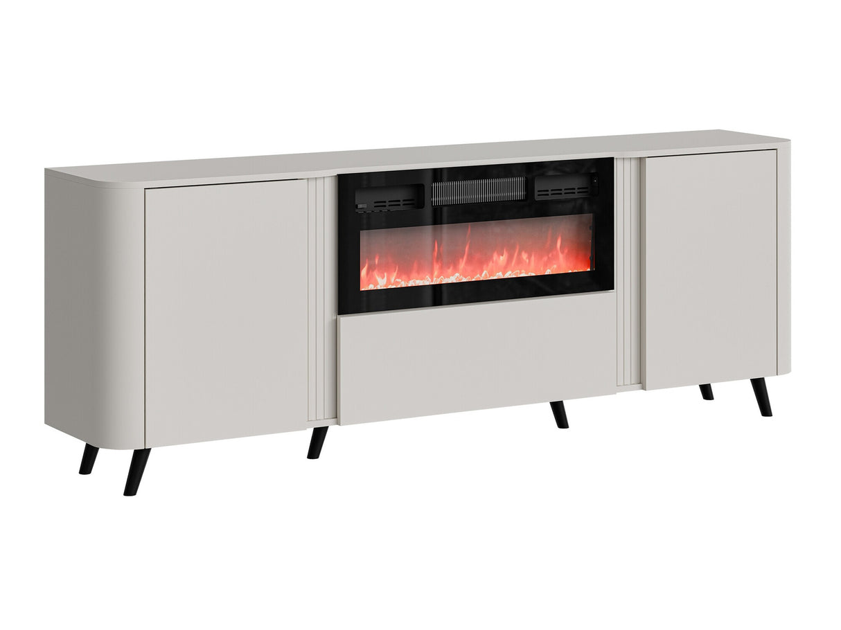 Szekrény Komoda VOLARE 200 EF + kominek Kaszmir mat Kominek: Czarny (Kasmír + Fekete)