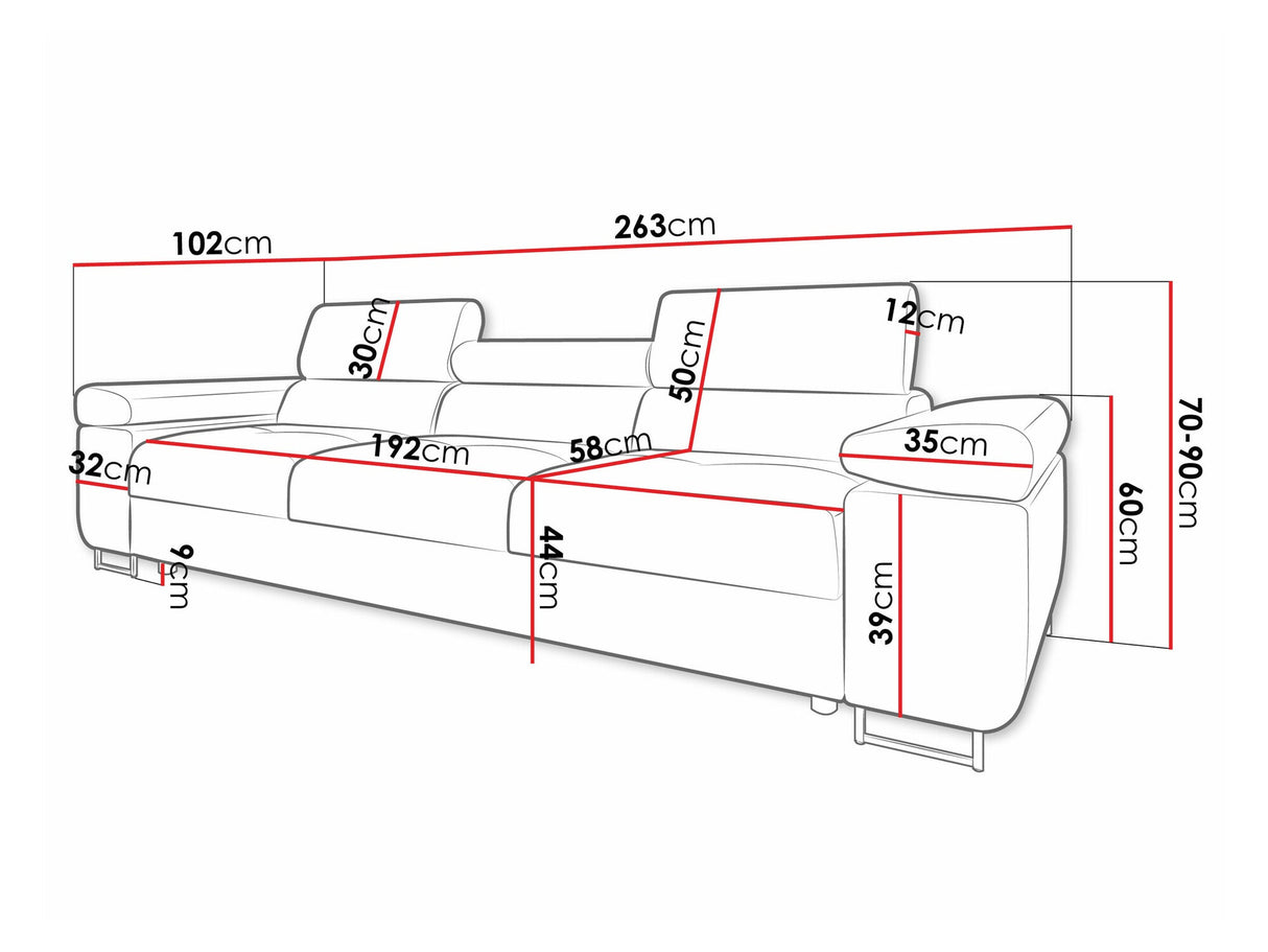 Kanapé Kanapé TOREZIO 3, Szín: Flow 06