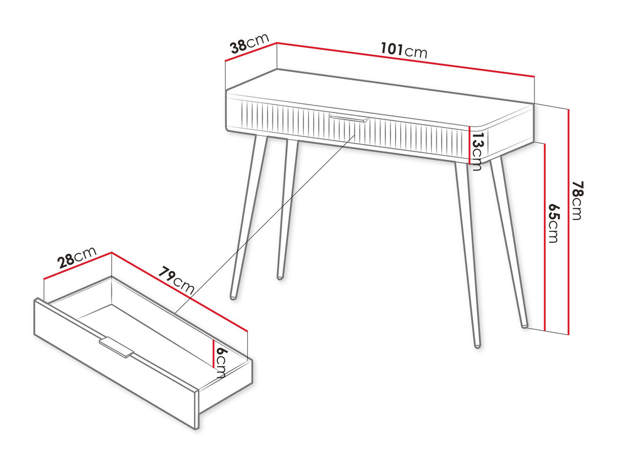 Konzolasztal Toaletka LANTE Szín: Grafit