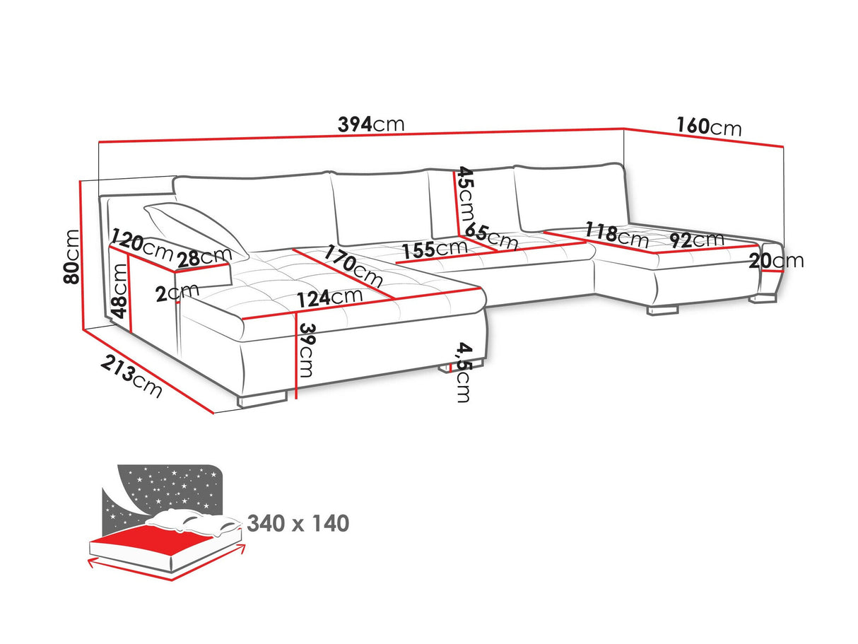 Sarokkanapé Caro (Caro), Szín: Wave 05