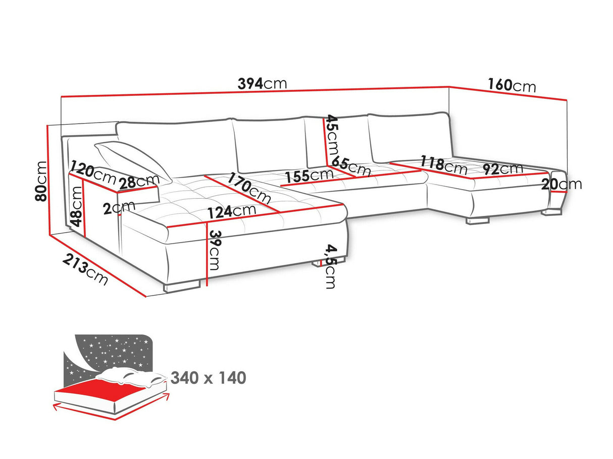 Sarokkanapé Caro (Caro), Szín: Wave 09
