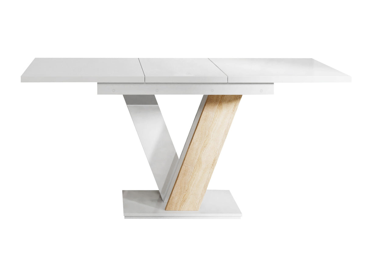 Asztal MASIV (Herkulan), Szín: Fényes fehér + Sonoma tölgy