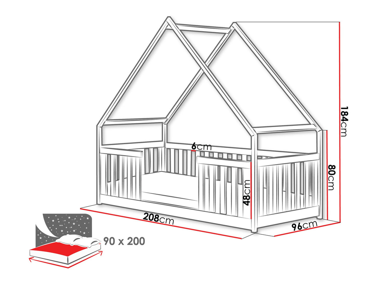Ágy Łóżko BEE, Szín: Fehér, Alvó felület mérete: 90 x 200 cm