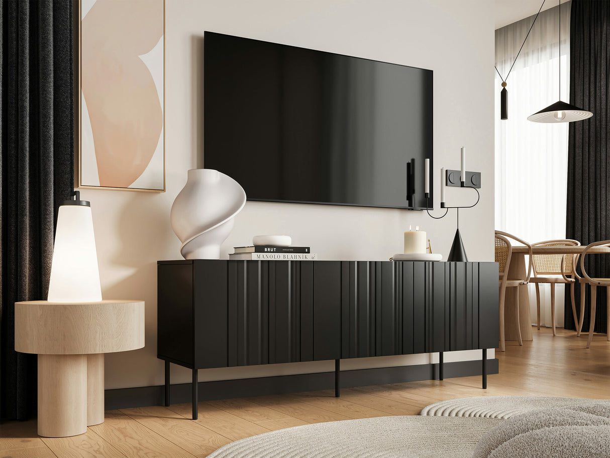 TV-állvány Szafka RTV ISLA 150 3D, Szín: Fekete