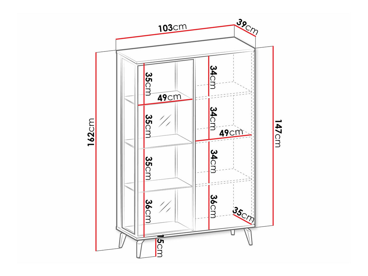 Könyvespolc Witryna VICI WT103 Bella Nemce/Kasmír