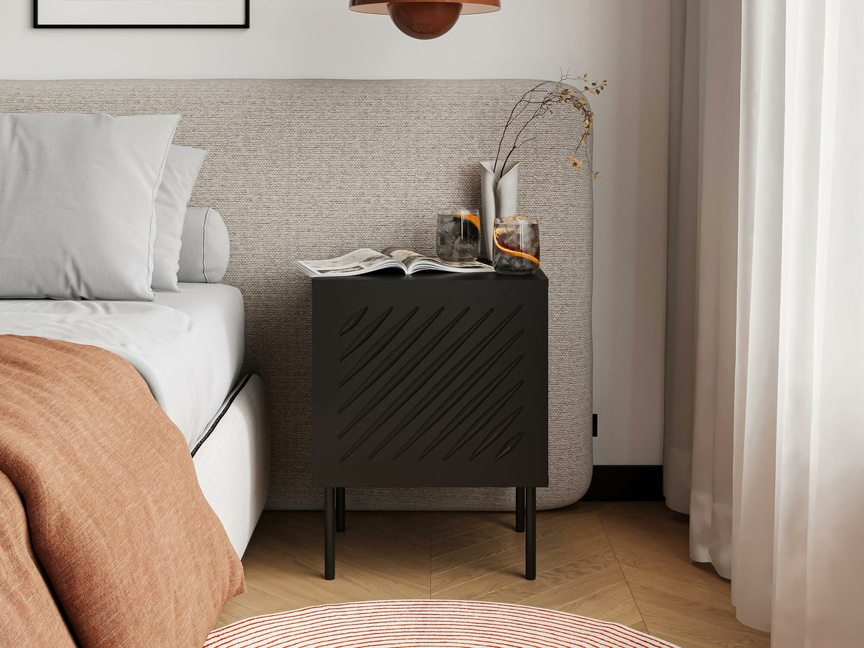 Éjjeliszekrény szett Szafki nemcne SIENA 2 szt., Szín: Fekete
