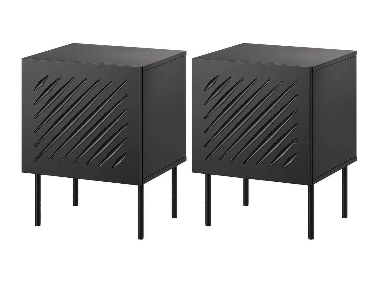 Éjjeliszekrény szett Szafki nemcne SIENA 2 szt., Szín: Fekete