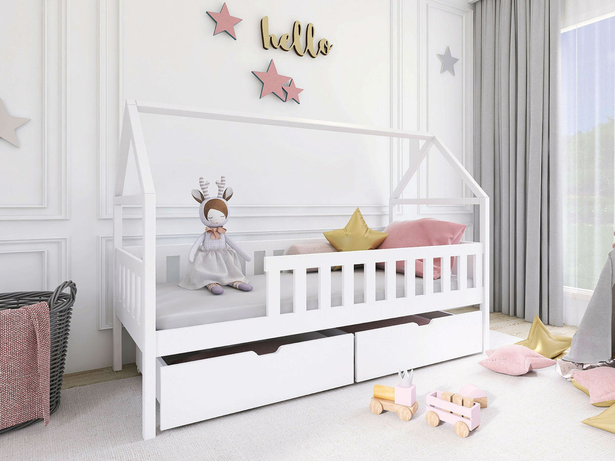 Ágy Łóżko DOMI, Szín: Fehér, Alvó felület mérete: 80 x 200 cm