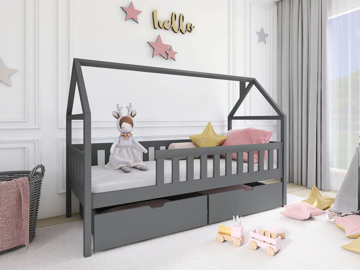 Ágy Łóżko DOMI, Szín: Szürke, Alvó felület mérete: 80 x 200 cm