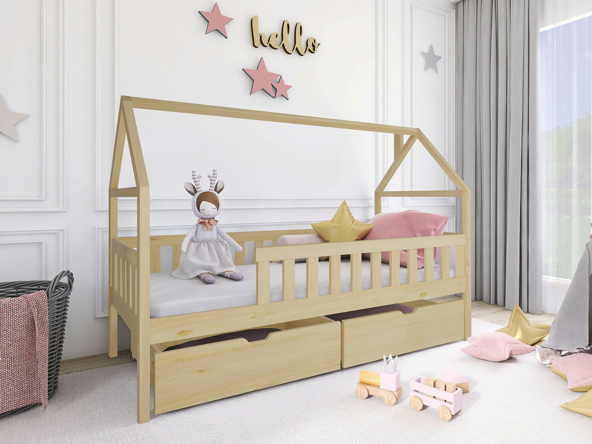 Ágy Łóżko DOMI, Szín: Fenyő, Alvó felület mérete: 80 x 200 cm