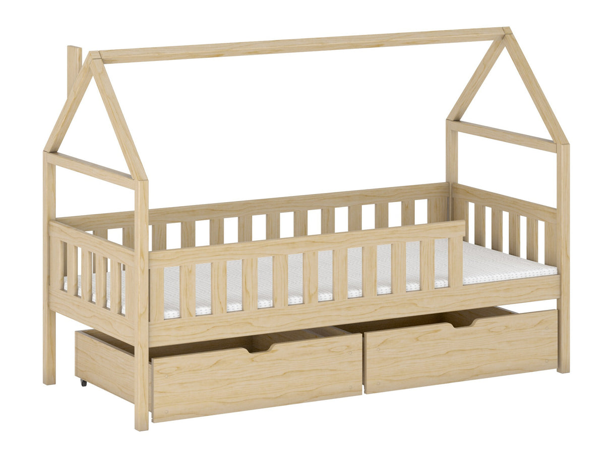 Ágy Łóżko DOMI, Szín: Fenyő, Alvó felület mérete: 80 x 200 cm