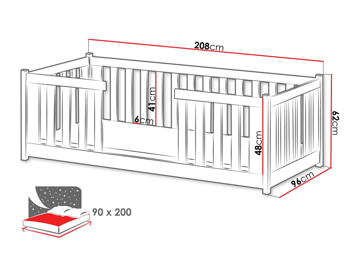 Ágy Łóżko FERO 90x200 st.flex Biały 5903211349560