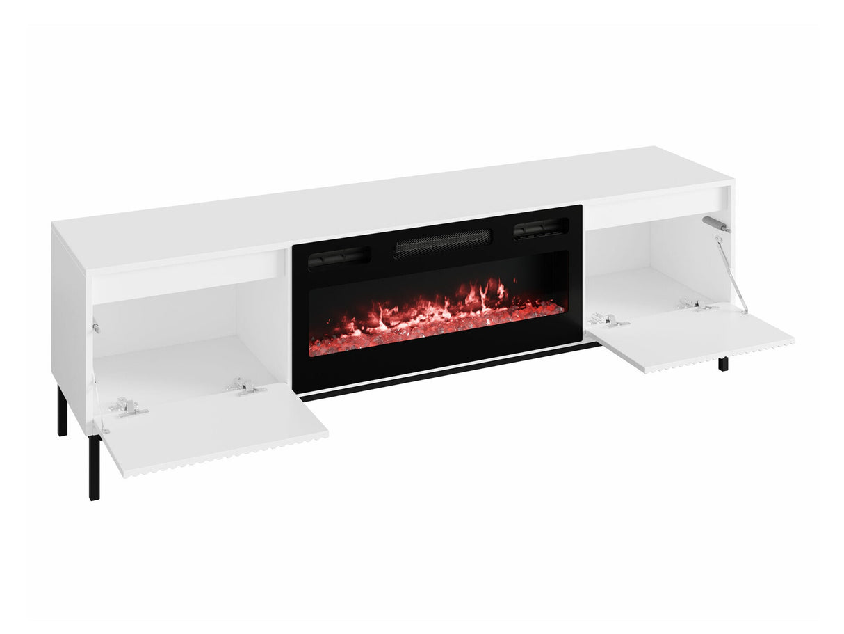 TV-állvány Szafka RTV 2K EF OZMI + kominek Czarny, Szín: Fekete