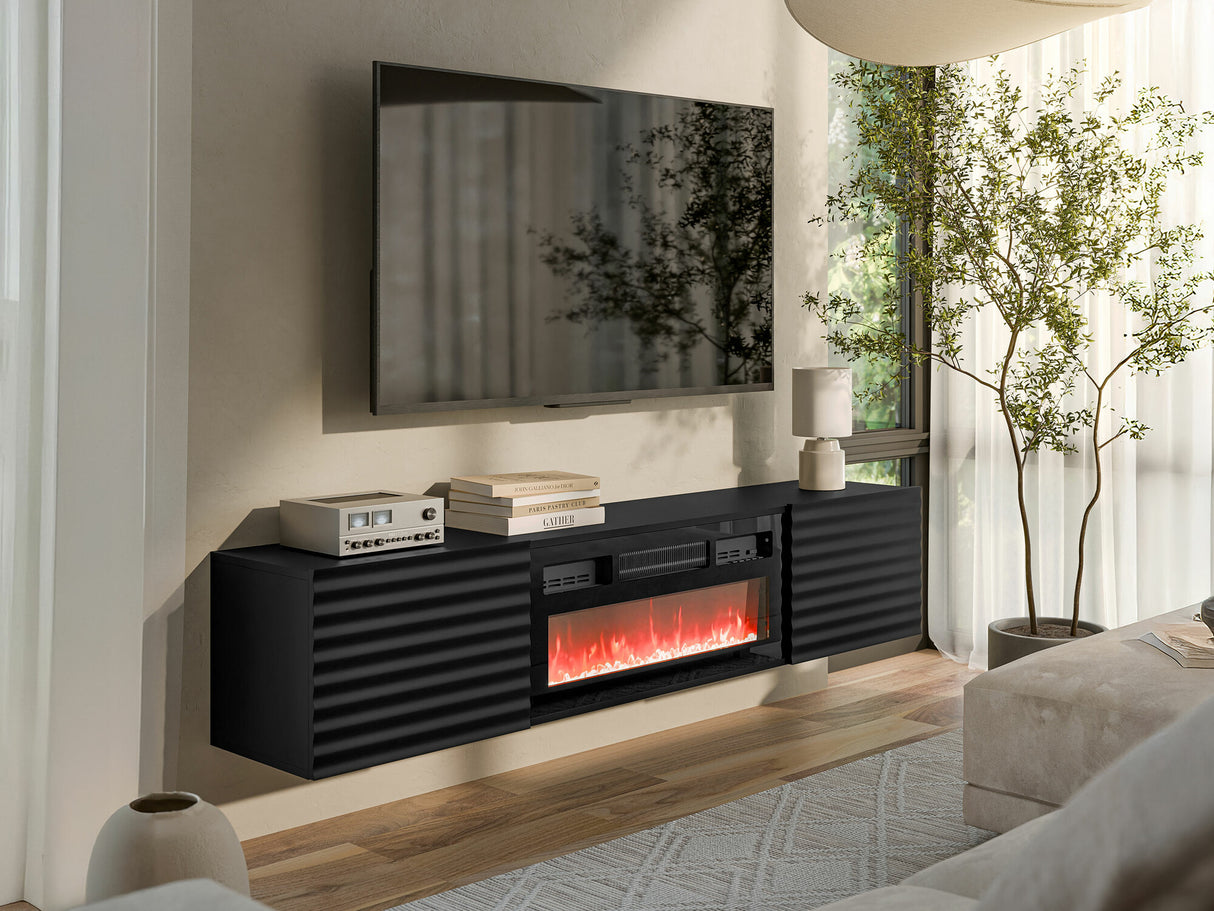 TV-állvány Szafka RTV TULA + KOMINEK, Szín: Fekete