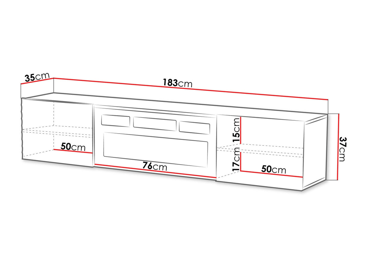 TV-állvány Szafka RTV TULA + KOMINEK, Szín: Fehér