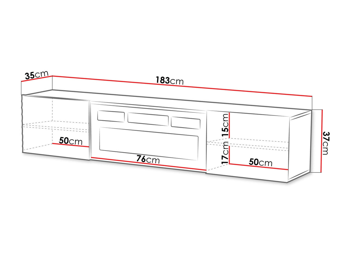 TV-állvány Szafka RTV TULA + KOMINEK, Szín: Fekete