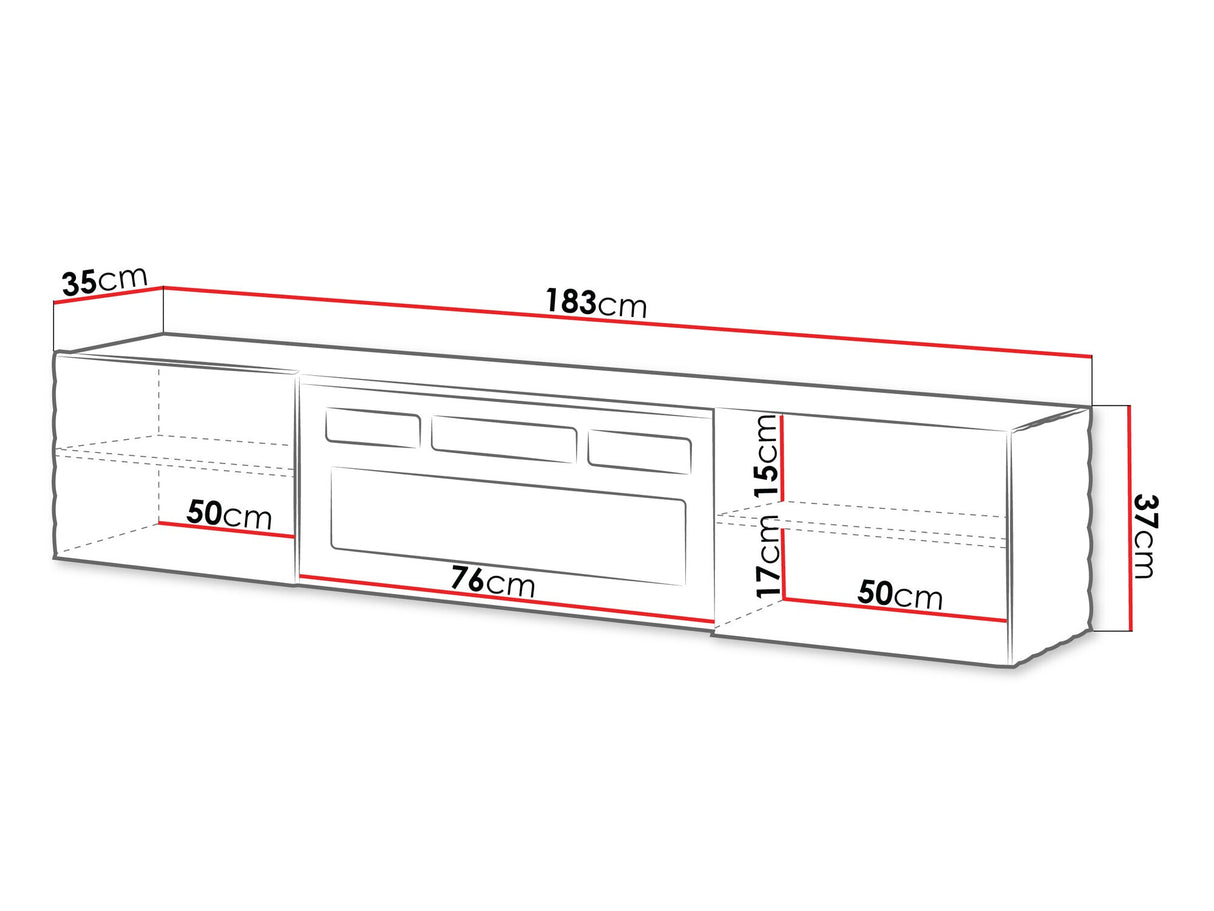 TV-állvány Szafka RTV LARA + KOMINEK, Szín: Fehér