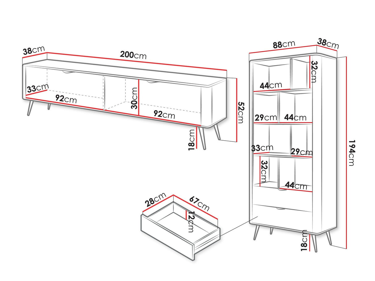 Nappali szett Meble LANTE I, Szín: Grafit