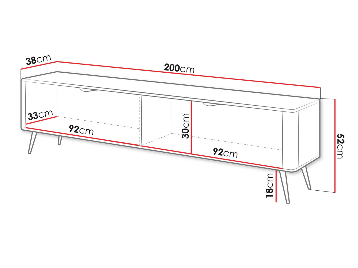 TV-állvány Szafka RTV 200 LANTE, Szín: Grafit