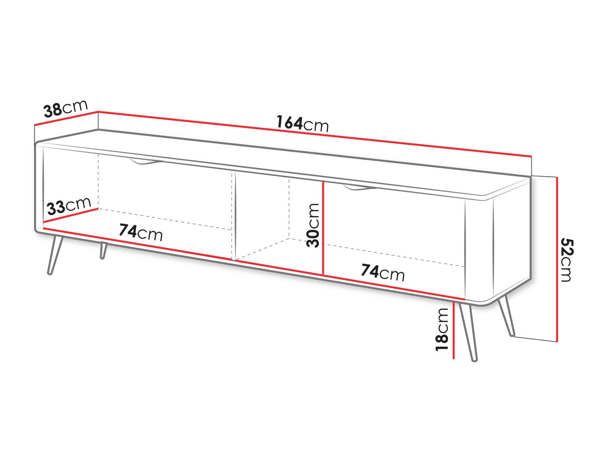 TV-állvány Szafka RTV 163 LANTE, Szín: Grafit