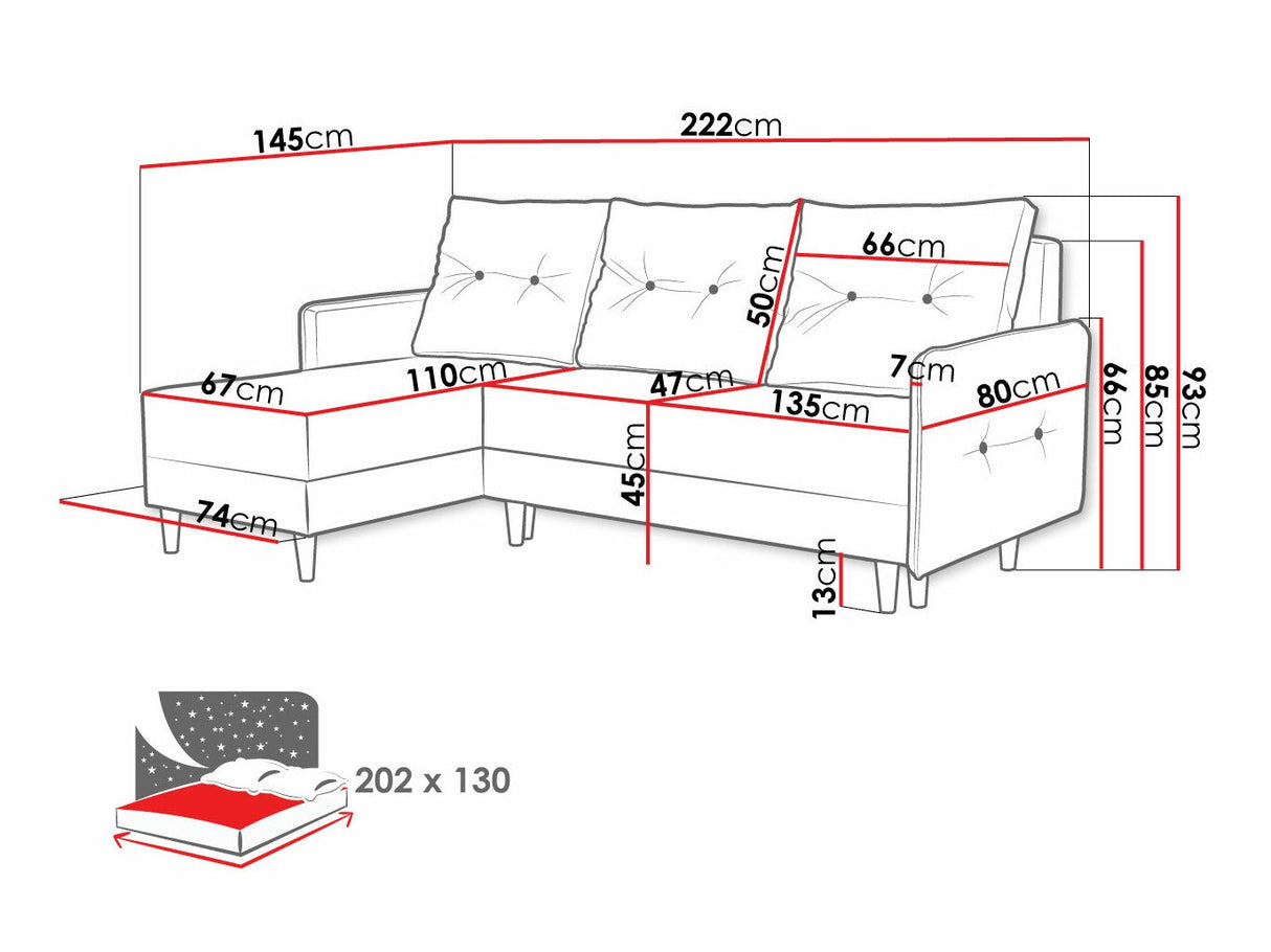 Sarokkanapé FERN (Daduko), Szín: Lux 29