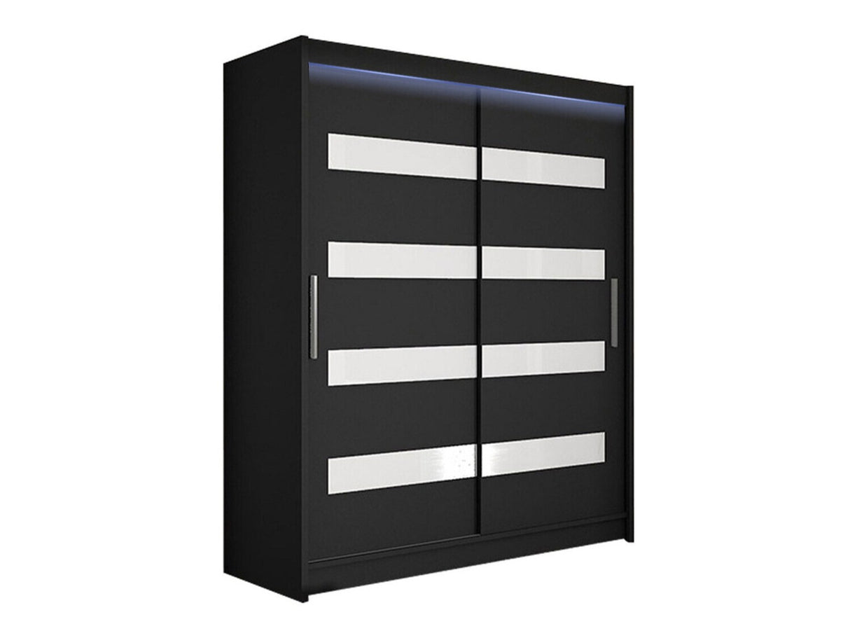 Gardróbszekrény Westa IV (Presto), Szín: Fekete, Led világítás: Igen