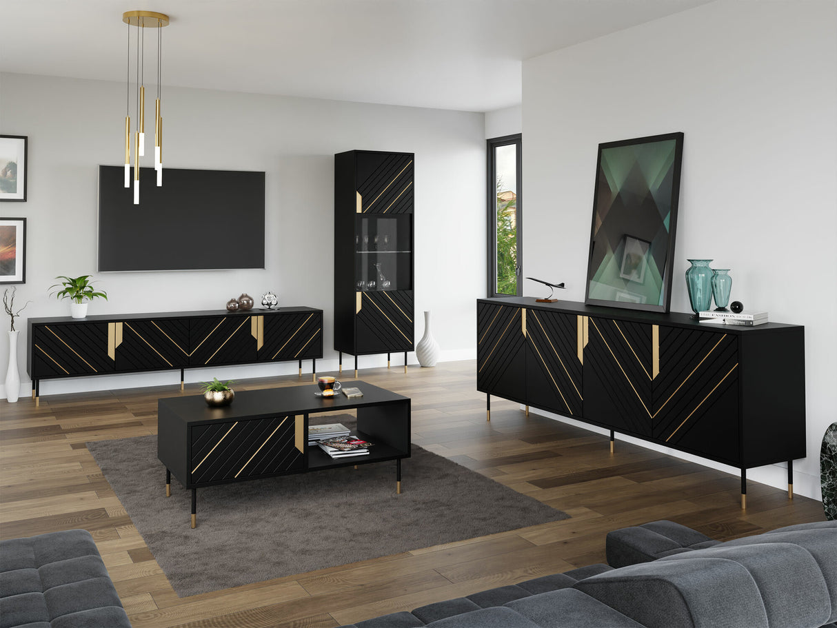 Nappali szett Meble MOUNTAIN I Czarny + Złoty